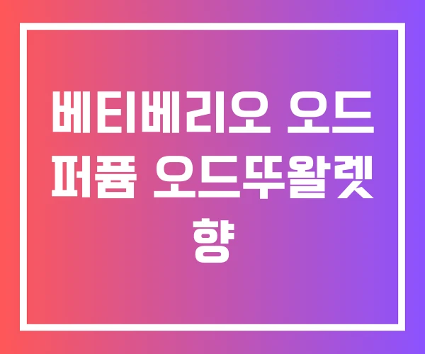 베티베리오 오드 퍼퓸 오드뚜왈렛 향