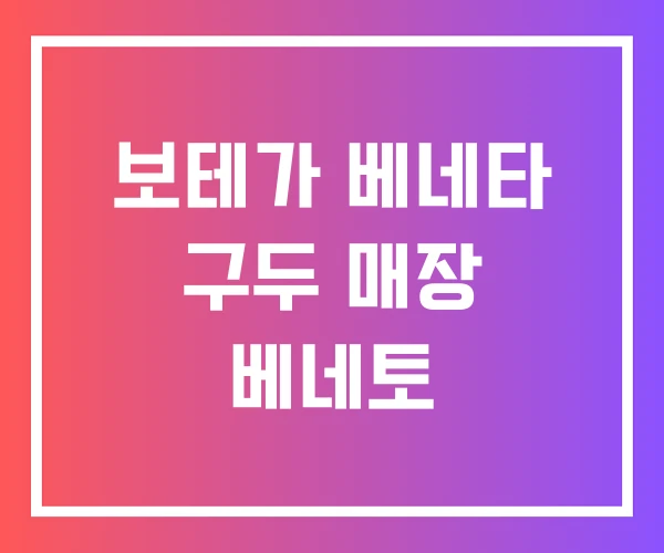보테가 베네타 구두 매장 베네토 보테가 베네타 구두 매장 베네토