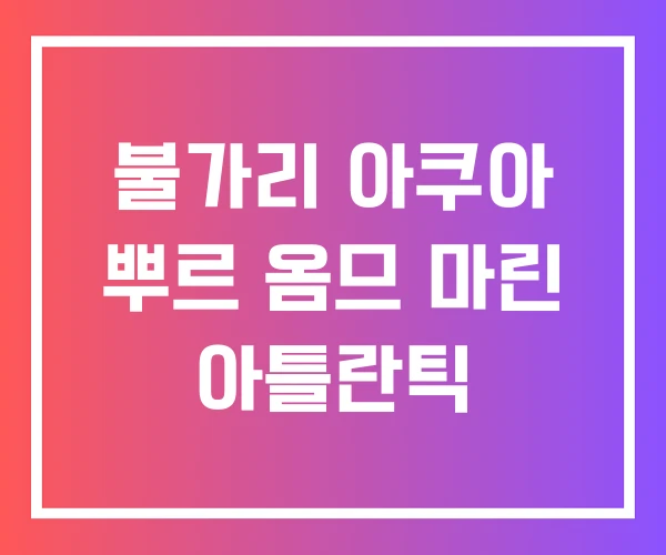 불가리 아쿠아 뿌르 옴므 마린 아틀란틱