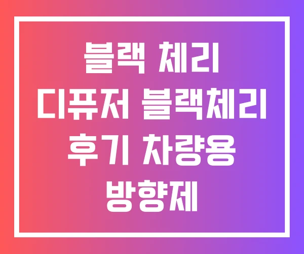 블랙 체리 디퓨저 블랙체리 후기 차량용 방향제