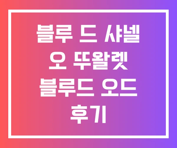 블루 드 샤넬 오 뚜왈렛 블루드 오드 후기