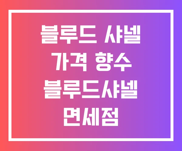 블루드 샤넬 가격 향수 블루드샤넬 면세점