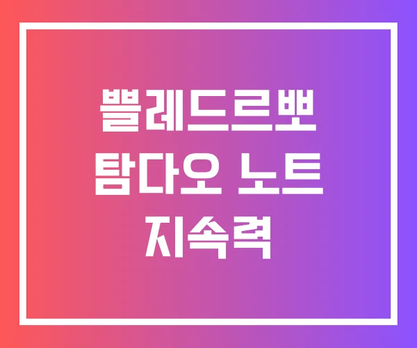 쁠레드르뽀 탐다오 노트 지속력