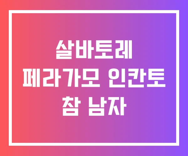 살바토레 페라가모 인칸토 참 남자 살바토레 페라가모 인칸토 참 남자