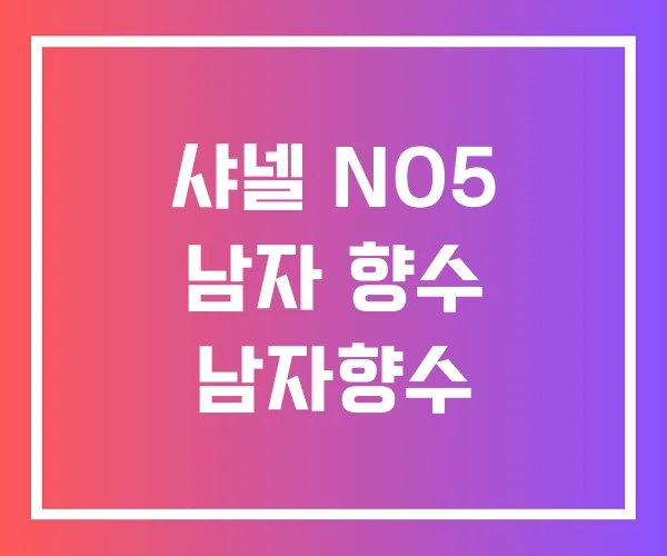 샤넬 NO5 남자 향수 남자향수