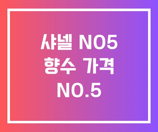 샤넬 NO5 향수 가격 NO.5 샤넬 NO5 향수 가격 NO.5