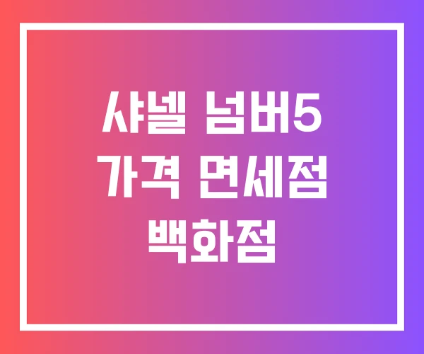 샤넬 넘버5 가격 면세점 백화점 샤넬 넘버5 가격 면세점 백화점