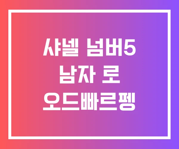샤넬 넘버5 남자 로 오드빠르펭