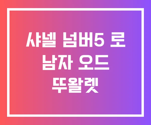 샤넬 넘버5 로 남자 오드 뚜왈렛