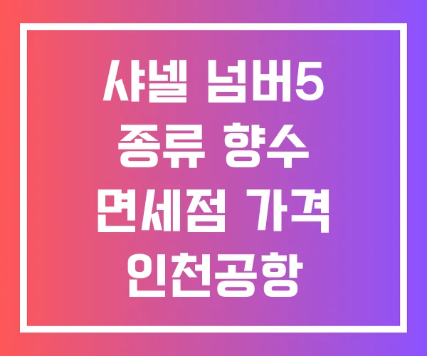 샤넬 넘버5 종류 향수 면세점 가격 인천공항 샤넬 넘버5 종류 향수 면세점 가격 인천공항