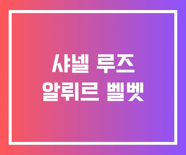 샤넬 루즈 알뤼르 벨벳 샤넬 루즈 알뤼르 벨벳