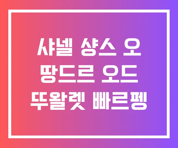 샤넬 샹스 오 땅드르 오드 뚜왈렛 빠르펭