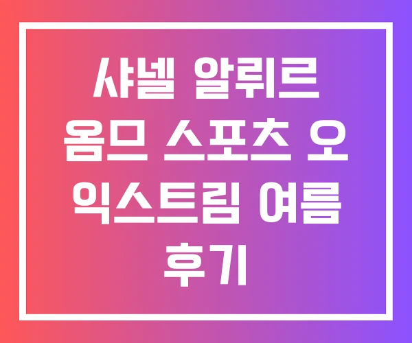 샤넬 알뤼르 옴므 스포츠 오 익스트림 여름 후기 샤넬 알뤼르 옴므 스포츠 오 익스트림 여름 후기