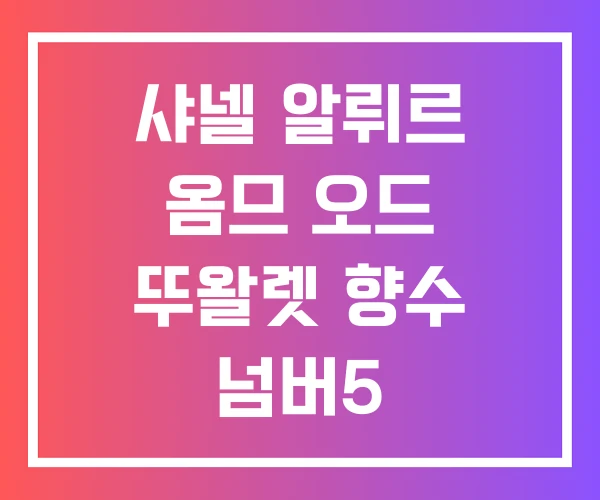 샤넬 알뤼르 옴므 오드 뚜왈렛 향수 넘버5