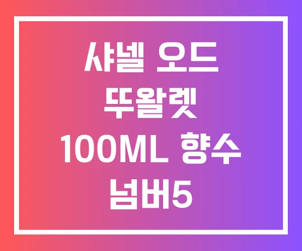샤넬 오드 뚜왈렛 100ML 향수 넘버5