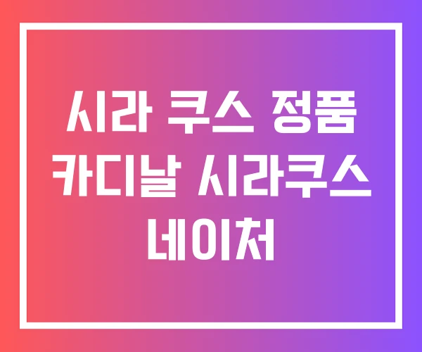 시라 쿠스 정품 카디날 시라쿠스 네이처