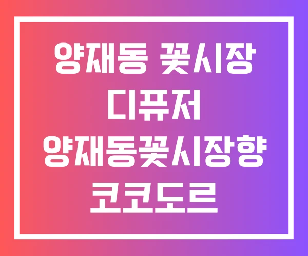 양재동 꽃시장 디퓨저 양재동꽃시장향 코코도르
