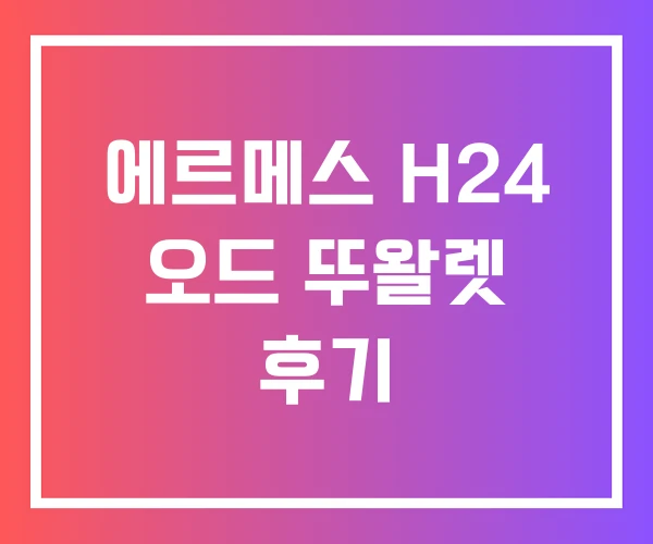에르메스 H24 오드 뚜왈렛 후기