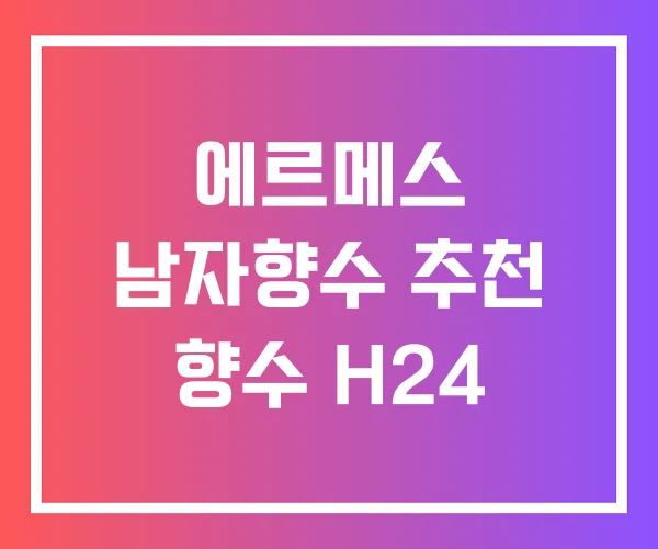 에르메스 남자향수 추천 향수 H24