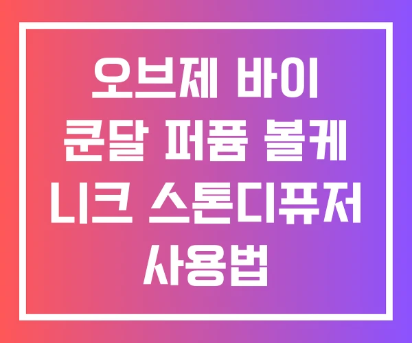 오브제 바이 쿤달 퍼퓸 볼케 니크 스톤디퓨저 사용법
