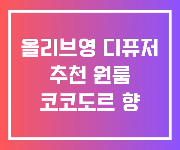 올리브영 디퓨저 추천 원룸 코코도르 향