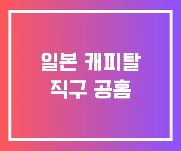 일본 캐피탈 직구 공홈