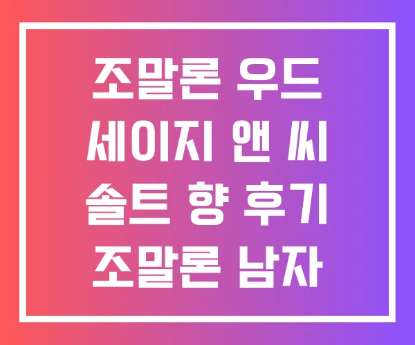 조말론 우드 세이지 앤 씨 솔트 향 후기 조말론 남자 조말론 우드 세이지 앤 씨 솔트 향 후기 조말론 남자