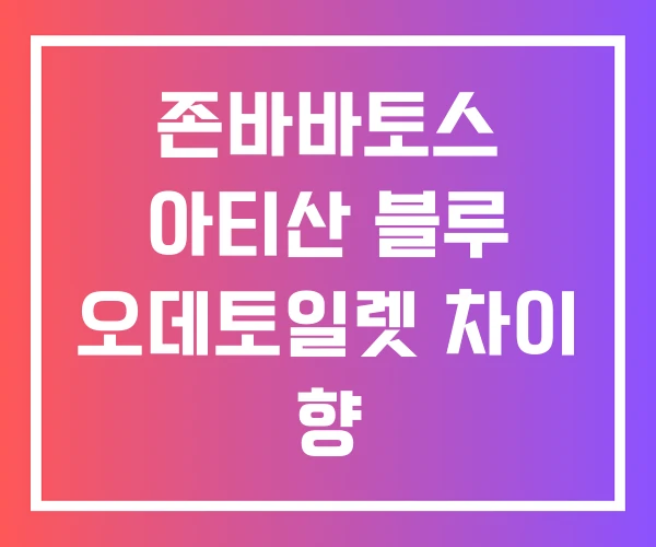 존바바토스 아티산 블루 오데토일렛 차이 향