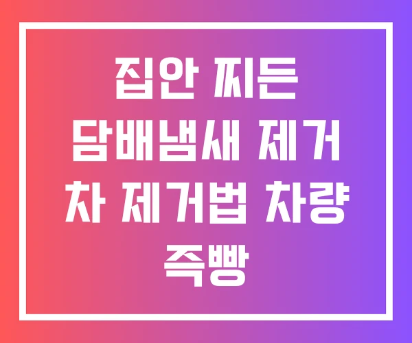 집안 찌든 담배냄새 제거 차 제거법 차량 즉빵 집안 찌든 담배냄새 제거 차 제거법 차량 즉빵