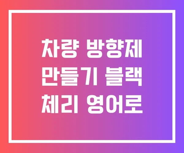 차량 방향제 만들기 블랙 체리 영어로 차량 방향제 만들기 블랙 체리 영어로