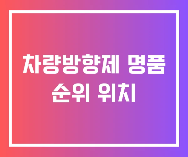 차량방향제 명품 순위 위치