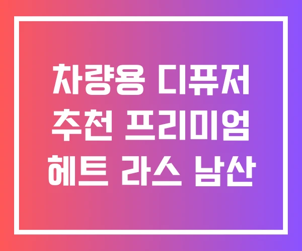 차량용 디퓨저 추천 프리미엄 헤트 라스 남산