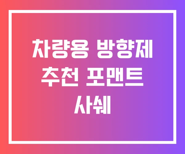 차량용 방향제 추천 포맨트 사쉐 차량용 방향제 추천 포맨트 사쉐