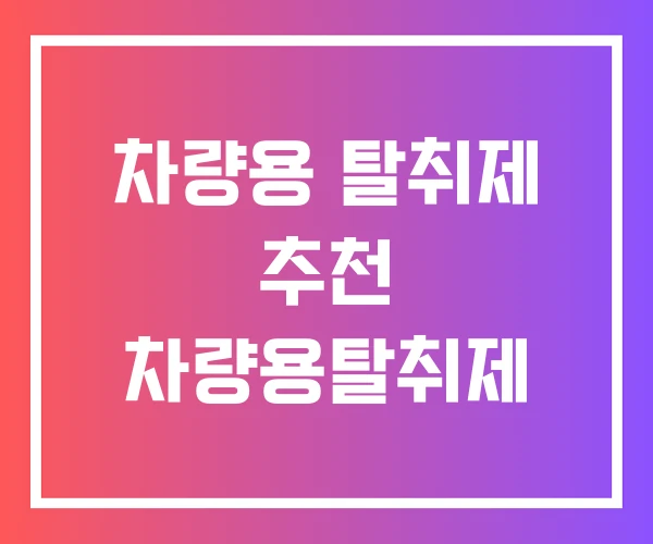 차량용 탈취제 추천 차량용탈취제