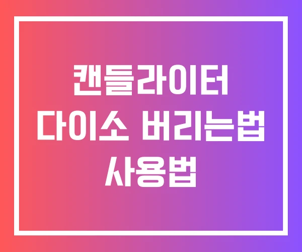 캔들라이터 다이소 버리는법 사용법