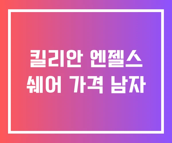 킬리안 엔젤스 쉐어 가격 남자