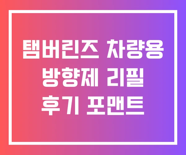 탬버린즈 차량용 방향제 리필 후기 포맨트 탬버린즈 차량용 방향제 리필 후기 포맨트