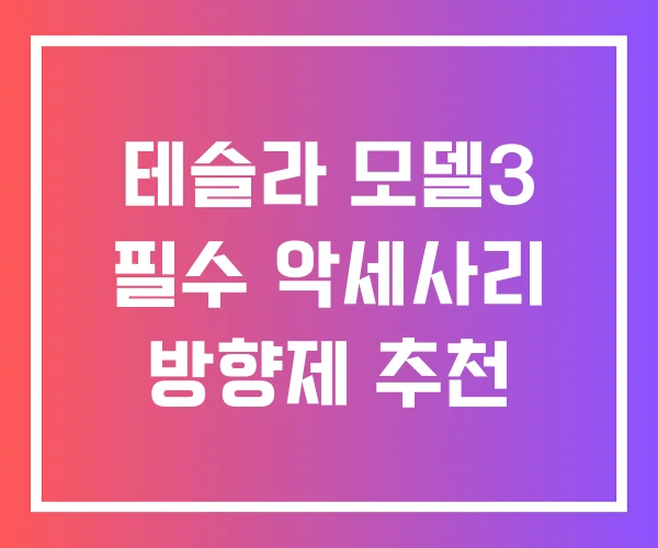 테슬라 모델3 필수 악세사리 방향제 추천