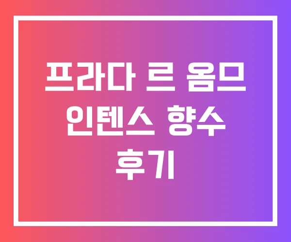 프라다 르 옴므 인텐스 향수 후기 프라다 르 옴므 인텐스 향수 후기
