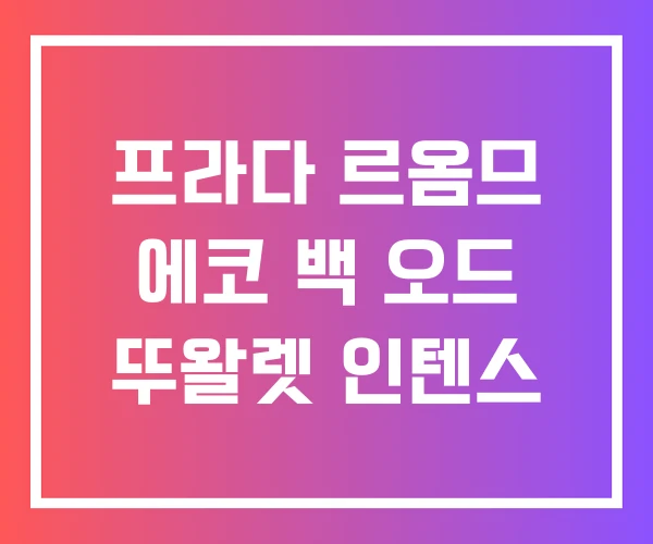 프라다 르옴므 에코 백 오드 뚜왈렛 인텐스