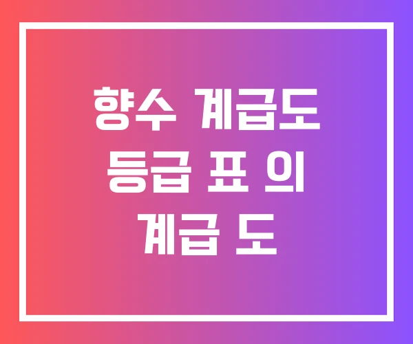향수 계급도 등급 표 의 계급 도
