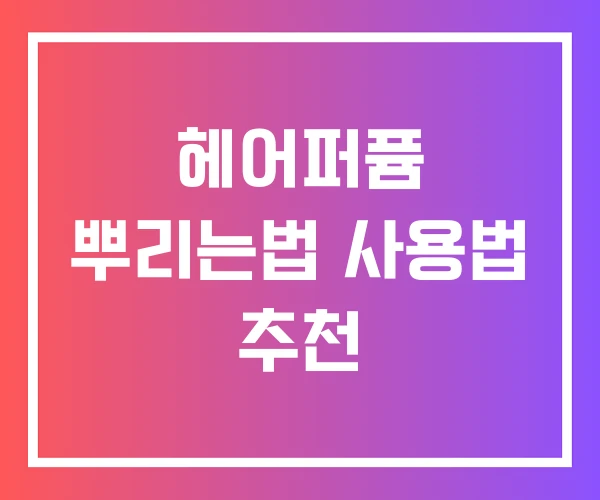 헤어퍼퓸 뿌리는법 사용법 추천 헤어퍼퓸 뿌리는법 사용법 추천
