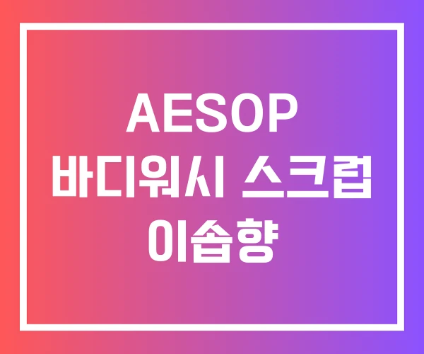 AESOP 바디워시 스크럽 이솝향