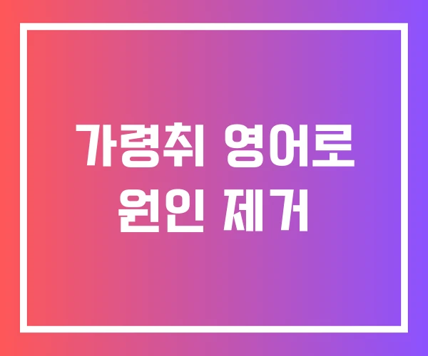 가령취 영어로 원인 제거 가령취 영어로 원인 제거