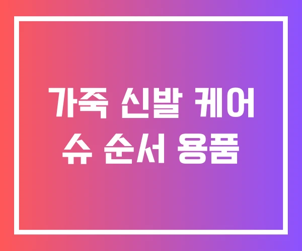 가죽 신발 케어 슈 순서 용품