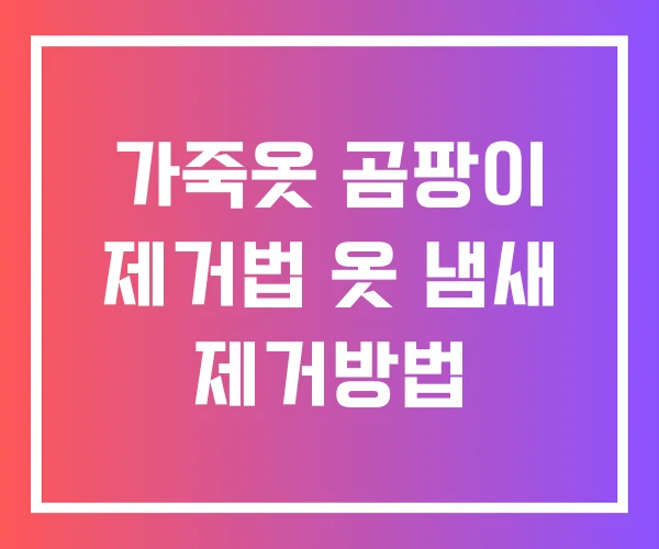 가죽옷 곰팡이 제거법 옷 냄새 제거방법 가죽옷 곰팡이 제거법 옷 냄새 제거방법