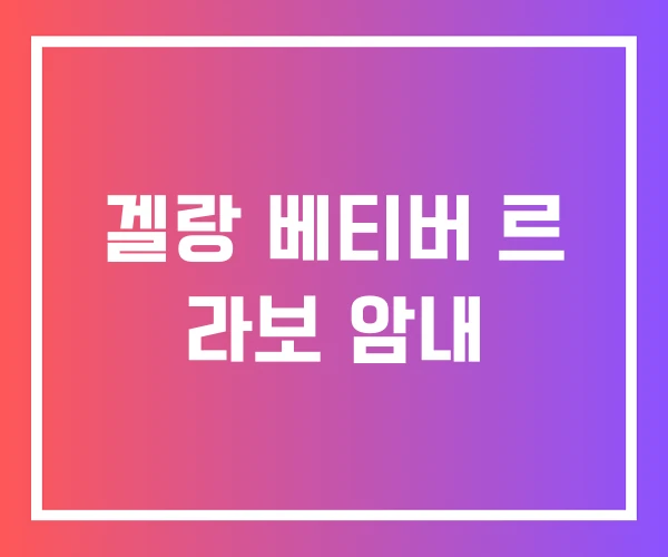 겔랑 베티버 르 라보 암내 겔랑 베티버 르 라보 암내