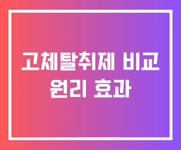 고체탈취제 비교 원리 효과