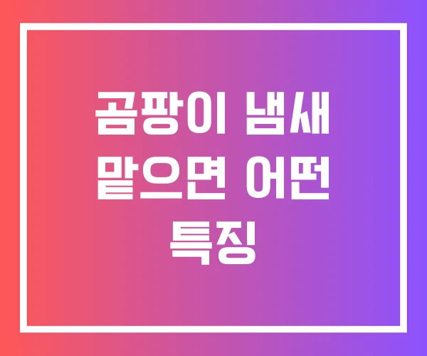곰팡이 냄새 맡으면 어떤 특징