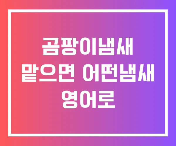곰팡이냄새 맡으면 어떤냄새 영어로